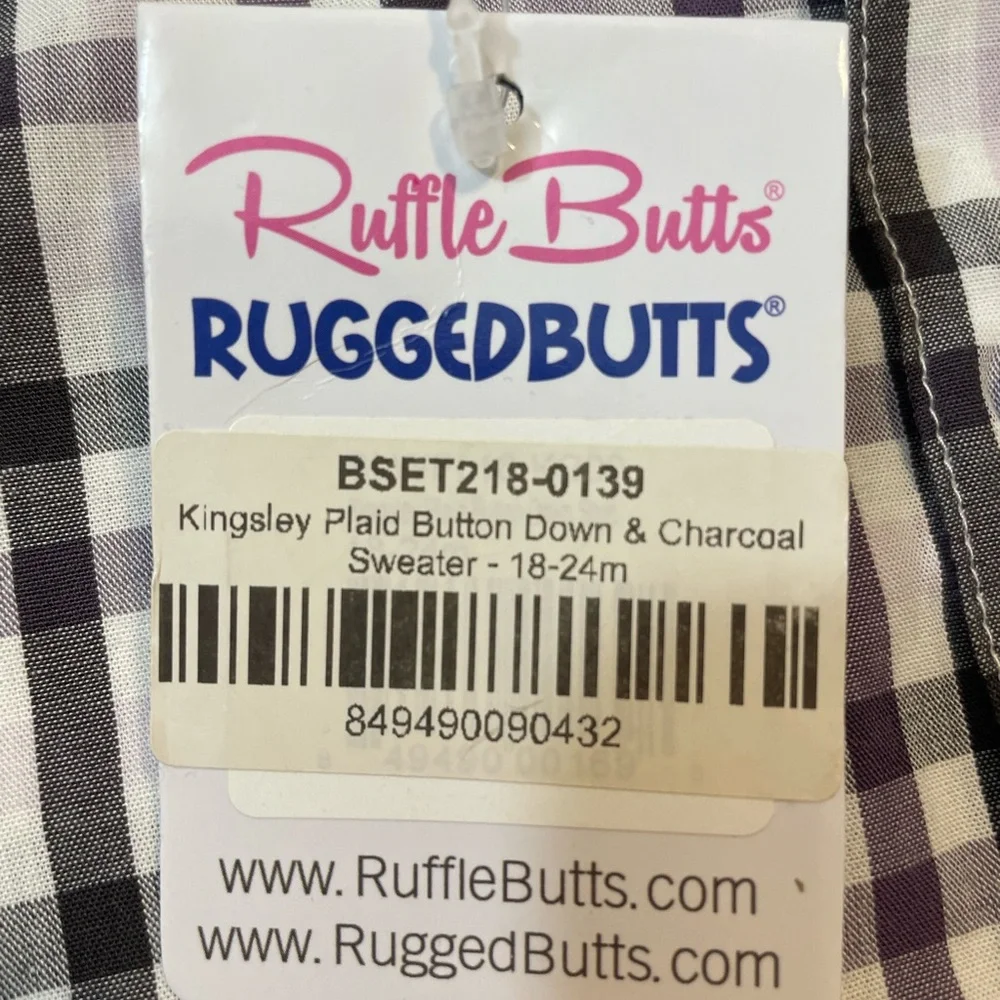 Ruffle Butts‎ Kids NWT Kingsley Plaid Button-Down Shirt